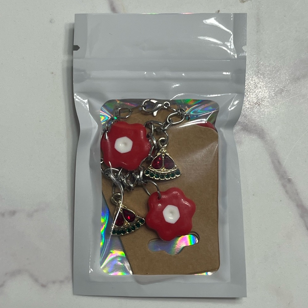Red Floral Earrings